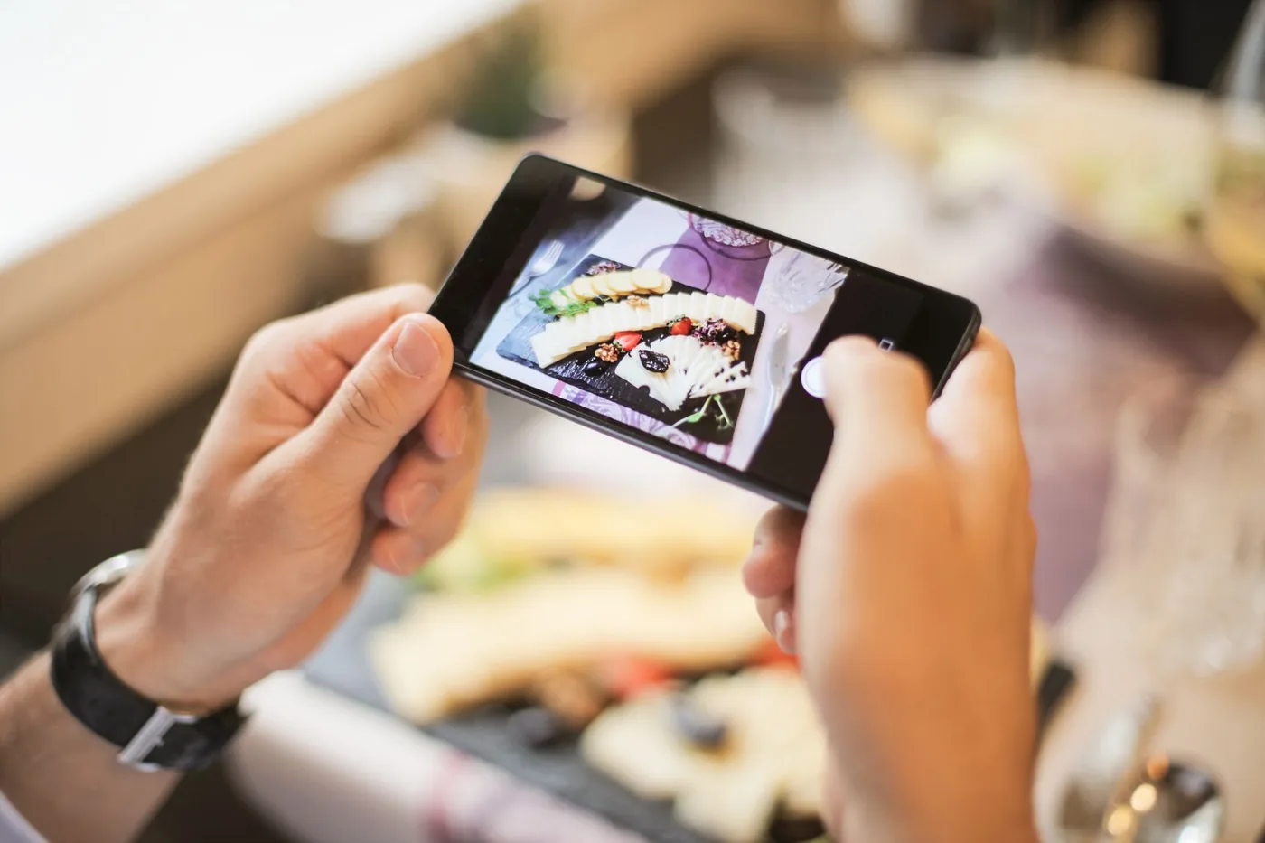 Person browsing restaurant deals on a smartphone